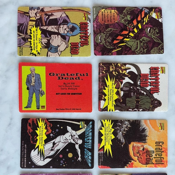 Original LOT of 8 Grateful Dead Marvel Series Backstage Pass - Picture 1 of 10